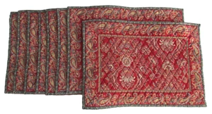 Set of 8 Vintage Vera Bradley Windsor Red Quilted Placemats- Retired Pattern - Picture 1 of 10