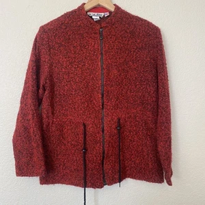 Chaqueta roja vintage “On The Verge” para mujer talla 8 cintura con bandas cremallera - Imagen 1 de 8