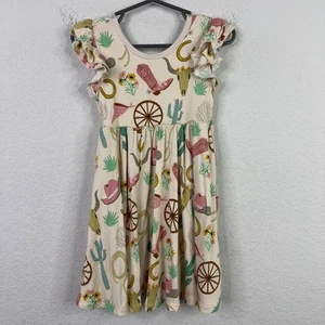 Play by Little Sleepies Dress 3T Bamboo Western Cowgirl Boots Cactus Whimsical - Picture 1 of 9