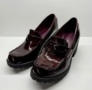 MOCASSINO DONNA SUN & STONE MAYCEE BORDEAUX PATENT PLATFORM TAGLIA 9,5 - Foto 1 di 6