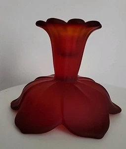 Candelabro Westmoreland Amberina en forma de loto con los pétalos como base - Imagen 1 de 7