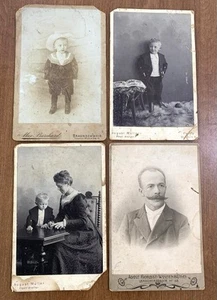 4 antike Kabinettfotos 1800er Kind Mann Frau Deutschland Nachlass Verkauf Fund * - Bild 1 von 6