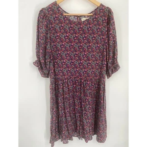 Natural Life Dress Women’s Medium Floral Shift Balloon Sleeve Bohemian Hippie - Picture 1 of 8