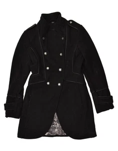GUESS Womens Overcoat UK 10 Small Black Wool AR27 - Picture 1 of 3
