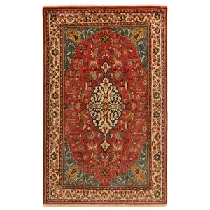 Alfombra persa anudada a mano Sarough 158x100 cm-fina, oriental, alfombra, alfombra, roja - Imagen 1 de 12