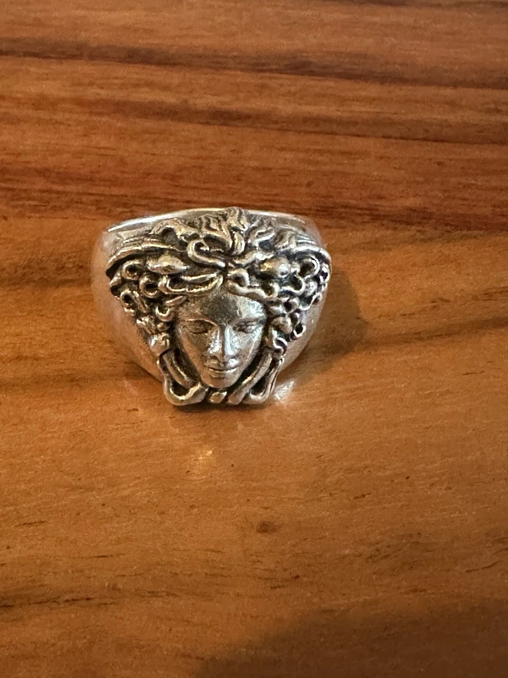 Medusa Gorgona Ring 925 Silber Massiv Unikat Größe 9US 60mm - Bild 1 von 4