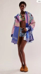 Free People Ryder Patchwork Rüschen Swingy Cardigan XS - Bild 1 von 7