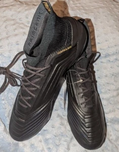 Adidas Predator 19.1 FG Soccer Cleats Blackout Leather EG7870 Size 10.5 - Picture 1 of 12