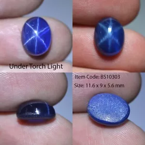 7 Ct 11.6x9 MM Blue Star Sapphire 6 Rays Lab Created Corundum VDO BS10303 - Picture 1 of 6