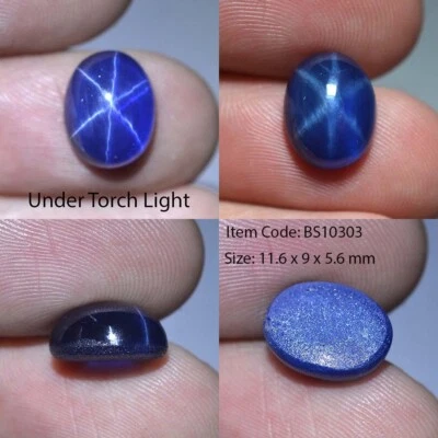 7 Ct 11.6x9 MM Blue Star Sapphire 6 Rays Lab Created Corundum VDO BS10303 - Image 1 of 4