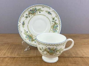 2 Wedgwood Petersham Teetassen mit Untertassen Teller - Bild 1 von 10