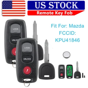 2 Replacement For 2004 2005 2006 Mazda 3 Remote Fob + Transponder Blank Key - Picture 1 of 11