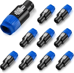 10Pack NL4FC Speaker Adapter Connectors 4-Pole Audio Plug, Compatible with Speak - Picture 1 of 11