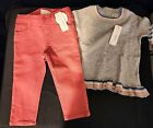 Gymboree Girls Lightweight Sweater Swingtop And  Coral Jeggings Sz 12-18 Mon NWT