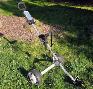 Vintage Knight 3000 Folding Golf Pull Cart 2-Wheel Bag Carrier Aluminum Frame - Picture 1 of 14