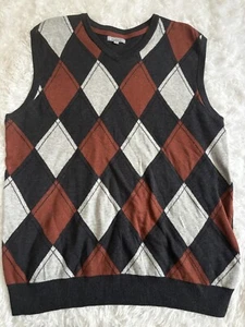 Method Men’s Sz. XL Argyle Sweater Vest. Classic, Grt Shape - Picture 1 of 8
