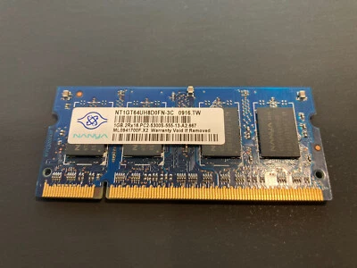 Nanya NT1GT64UH8D0FN-3C 1x1GB PC2-5300S DDR2 Memory 200pin So-Dimm - Image 1 of 2
