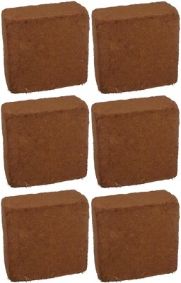 6 x 10 Litre Coco Coir Brick Block Organic Coconut Fibre Peat Free Soil Compost - Image 1 of 2