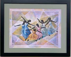 "José ""Dance Celebration I"" NUEVO Arte Negro ENMARCADO PERSONALIZADO - Imagen 1 de 3