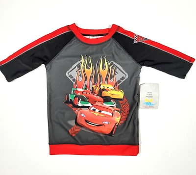 CAMISA DISNEY STORE CARS LIGHTNING McQUEEN UPF 50+ MANGA 3/4 NIÑOS GRANDE 10 NUEVA CON ETIQUETAS Foto 1 de 4