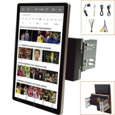 10.1'' 2DIN Rotatable Android 9.1 Touch Screen Quad Car Stereo Radio GPS Wifi - Image 1 of 4