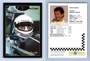 Martin Brundle #13 Formula 1 Pro Trac's 1991 Premier Racing Card - Picture 1 of 1