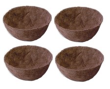 4 x Ambassador 12 Inch Cuped Shaped Coco Liner Natural Hanging Basket Liner