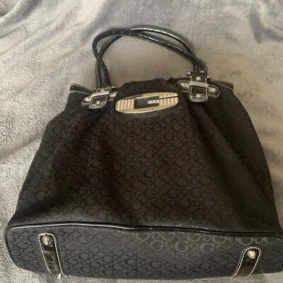 Guess Shoulder HOBO Bad Blingy Tote Black Signature - Image 1 of 4