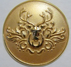 Rentierkopf Gold 1" Anstecknadel - Bild 1 von 2