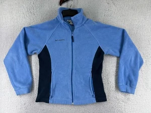 Columbia Jacket Girls 18 Blue Polyester Fleece Full Zip Mock Neck Warm Hiking - Picture 1 of 16