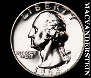 1963 Washington Quarter - Choice Gem Proof Lustrous No Reserve #C507 - Picture 1 of 2