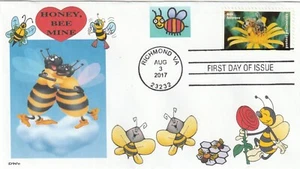 HONEY, BEE MINE LOVE POLLINATORS FDC- DWc CACHET - Picture 1 of 1