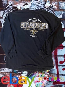 New Orleans Saints Super Bowl XLIV 2010 Long Sleeve Black T-Shirt Men's XLarge - Picture 1 of 6