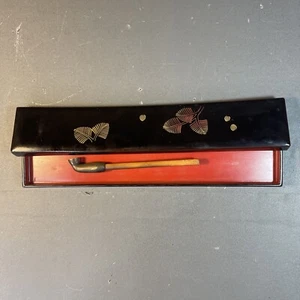 Scatola Pipa e Pipa Kiseru Giapponese Qualità Vintage Set Originale *LEGGI* - Foto 1 di 7