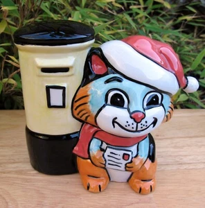 Lorna Bailey Exquisite PROTOTYPE SEASON GREETINGS CAT Christmas 2004 Postbox - Picture 1 of 12