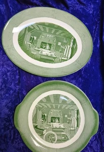 colonial homestead by royal. Oval 13 X 10" Platter. 10.5 Inch Plate With Handle - Picture 1 of 10