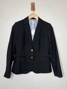 NWT J. Crew Black Wool Blend School Boy 2 Button Blazer Size 4P Fall 2023 Preppy - Picture 1 of 7