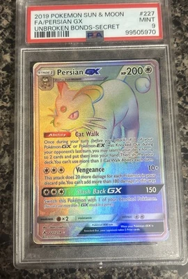 Persian GX (Secret) 227/214 Sm-Unbroken Bonds Holo Psa9 - Image 1 of 2