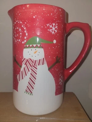 #N30- Jarra de agua roja Debbie Mumm Zak Designs Simply Snowmen Foto 1 de 4