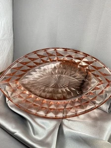 Depression Glass Windsor Pattern Pink Jeanette Glass Boat Shape Rare Bowl VTG - Picture 1 of 7