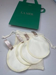 La Mer LIMITED EDITION Reusable Makeup Remover Pads - 4pc Set + Storage Pouch - Picture 1 of 3