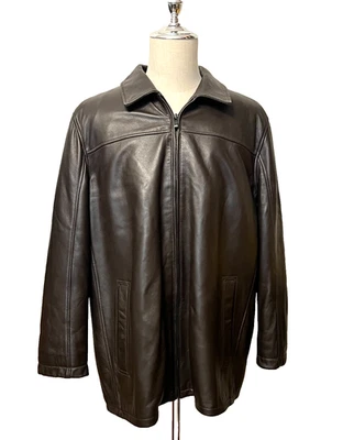 PELLE STUDIO Wilsons кожаная куртка мужская 2XL коричневый съемный вкладыш шерсти изящный! - Изображение 1 из 4