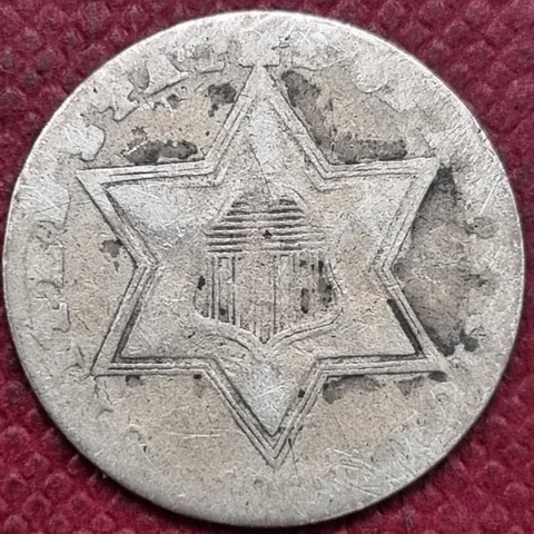 1858 Three Cent Silver Trime 3c Better Grade #60427 Cover