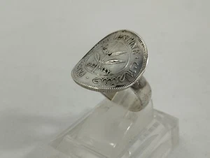 Vintage 1942 Palestine Silver 50 Mils Coin Ring - Picture 1 of 9