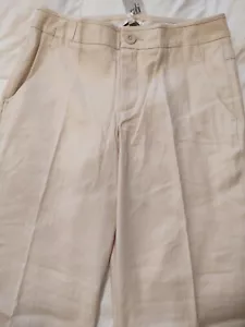 CABI Cream 813 Everly Linen Blend Wide Leg Fully Lined Trouser Pants SIZE 10 - Picture 1 of 4