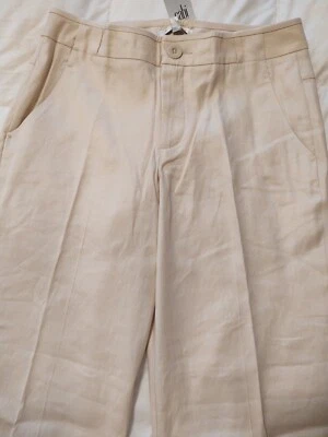 Pantalones Pantalón CABI Cream 813 Everly Mezcla de Lino Pierna Ancha Completamente Forrados TALLA 10 Foto 1 de 4