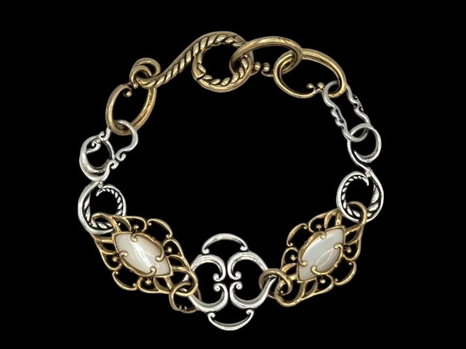 Pulsera Carolyn Pollack Relios Plata de Ley 925 Latón Madreperla Eslabones Foto 1 de 4