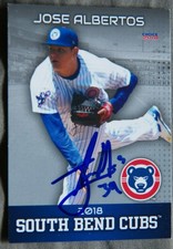 Chicago Cubs Jose Albertos Signed 2018 Choice South Bend Cubs Auto Card