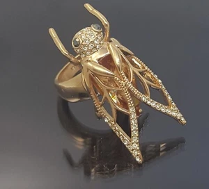 18K Gold Filled Stunning Italian Simulated Morganite 18ct GF Cocktail Ring SZ9 - Picture 1 of 12