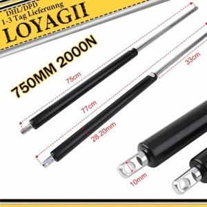 2 X GASFEDER 750MM 2000N GASDRUCKDÄMPFER HEBEHILFE FÜR PFERDEANHÄNGER HECKKLAPPE - Bild 1 von 6